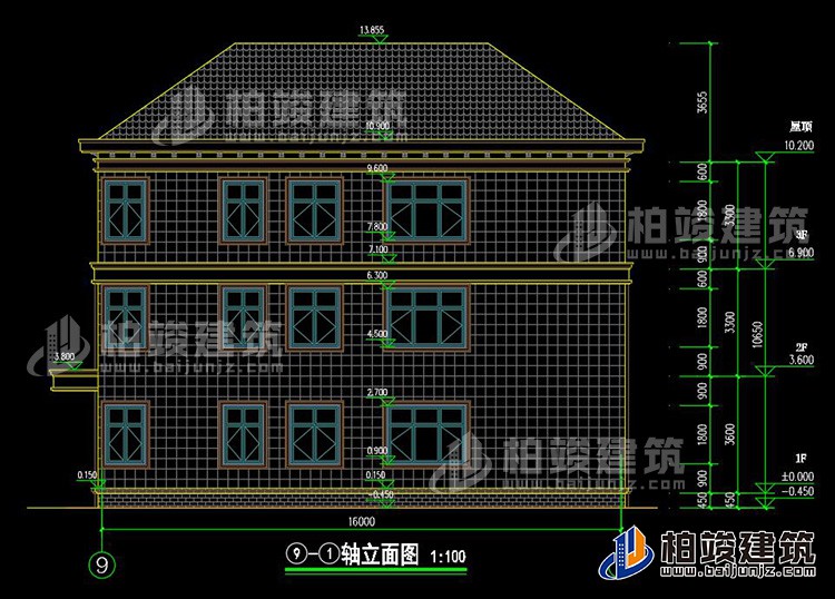 背立面图