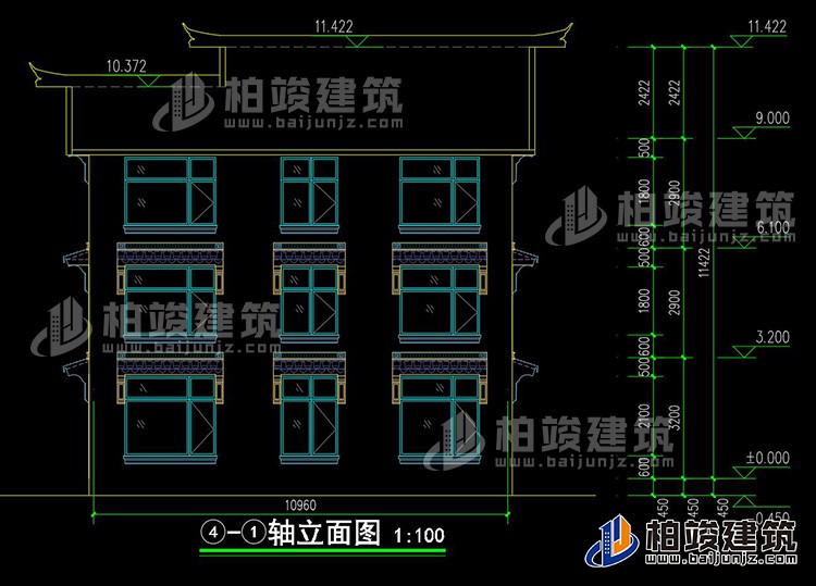 背立面图